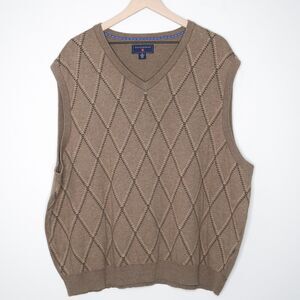 Saddlebred Mens Sweater Vest XXL Brown‎ Argyle Academia Preppy Grandpacore